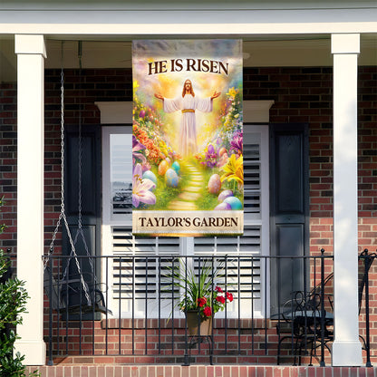 Risen Savior Christian Easter - Personalized Garden Flag