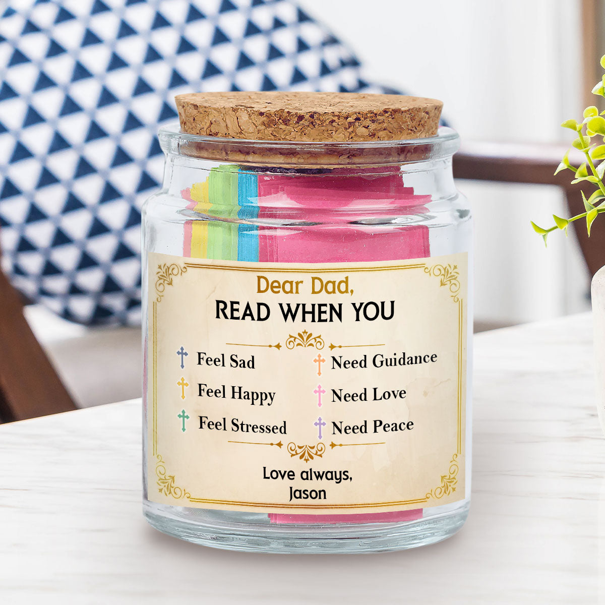 Dad Affirmations - Personalized Bible Verse Jar For Dad