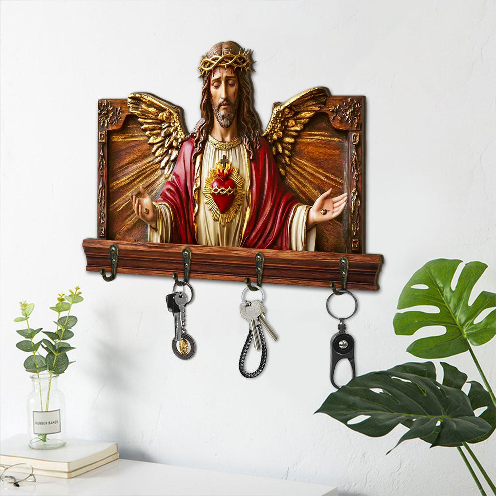 Gift For Family - Sacred Heart Of Jesus Blessing - Key Holder Christian ...