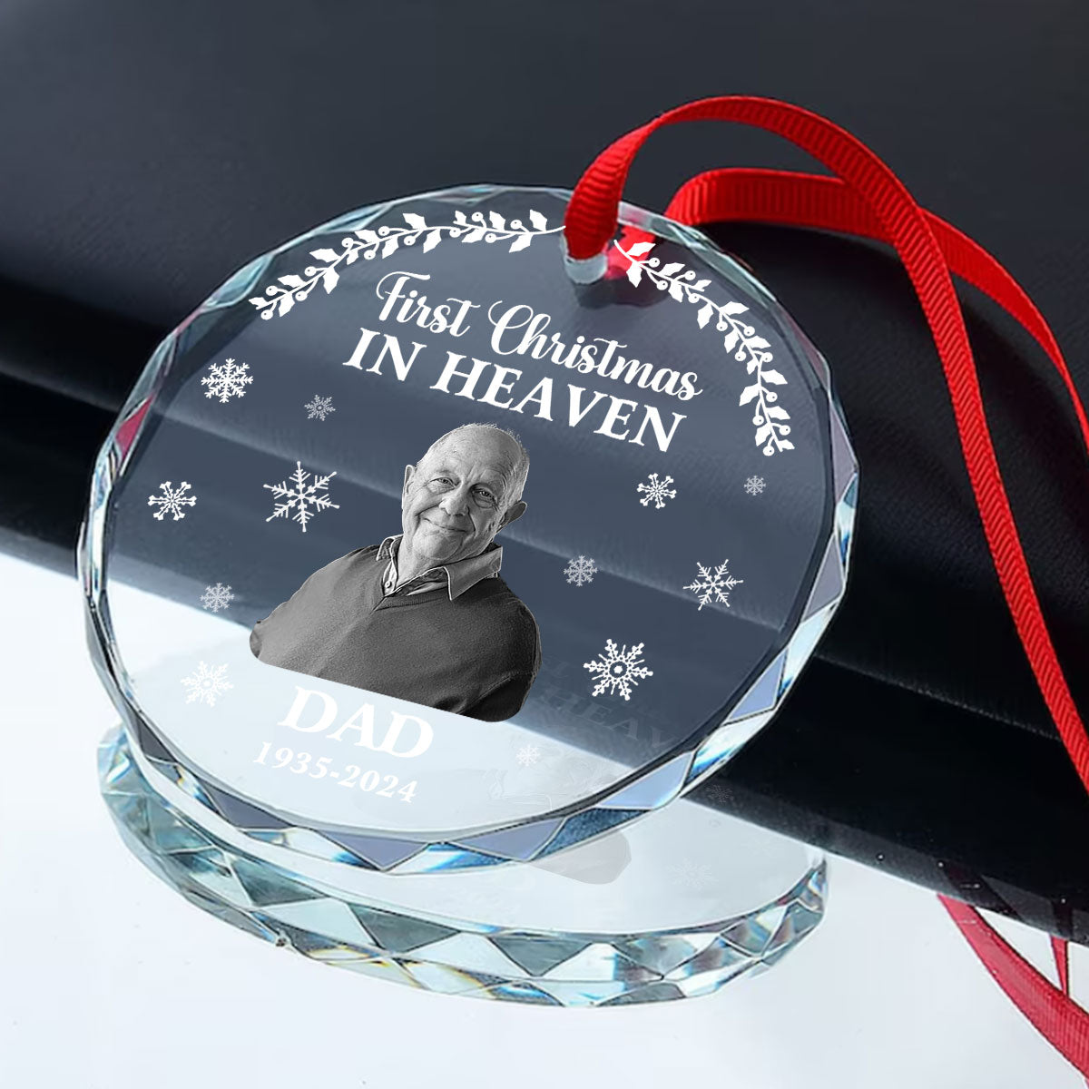 First Christmas In Heaven - Personalized Custom Glass Ornament FCURGOPLEHA2180L