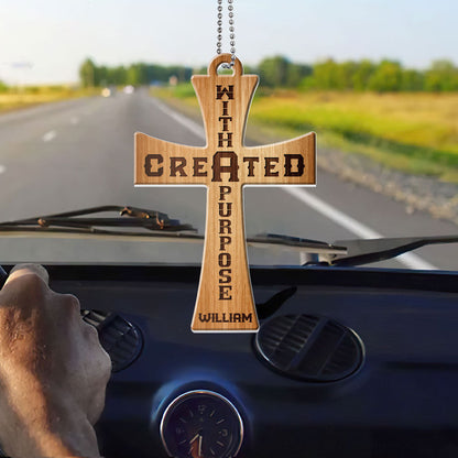 Created With A Purpose - Personalized 1-Side Car Acrylic Hanging Ornament