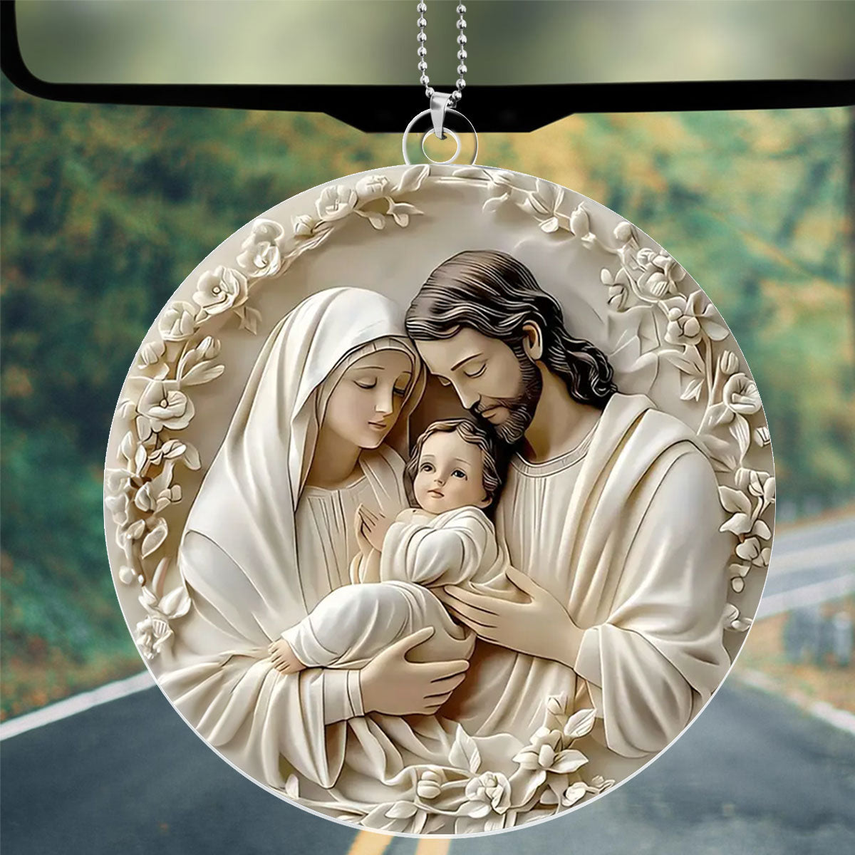 Nativity Scene - Personalized 1-Side Car Acrylic Hanging Ornament