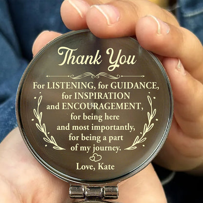 Thank You Teacher Heart Keepsake - Personalized Compass
