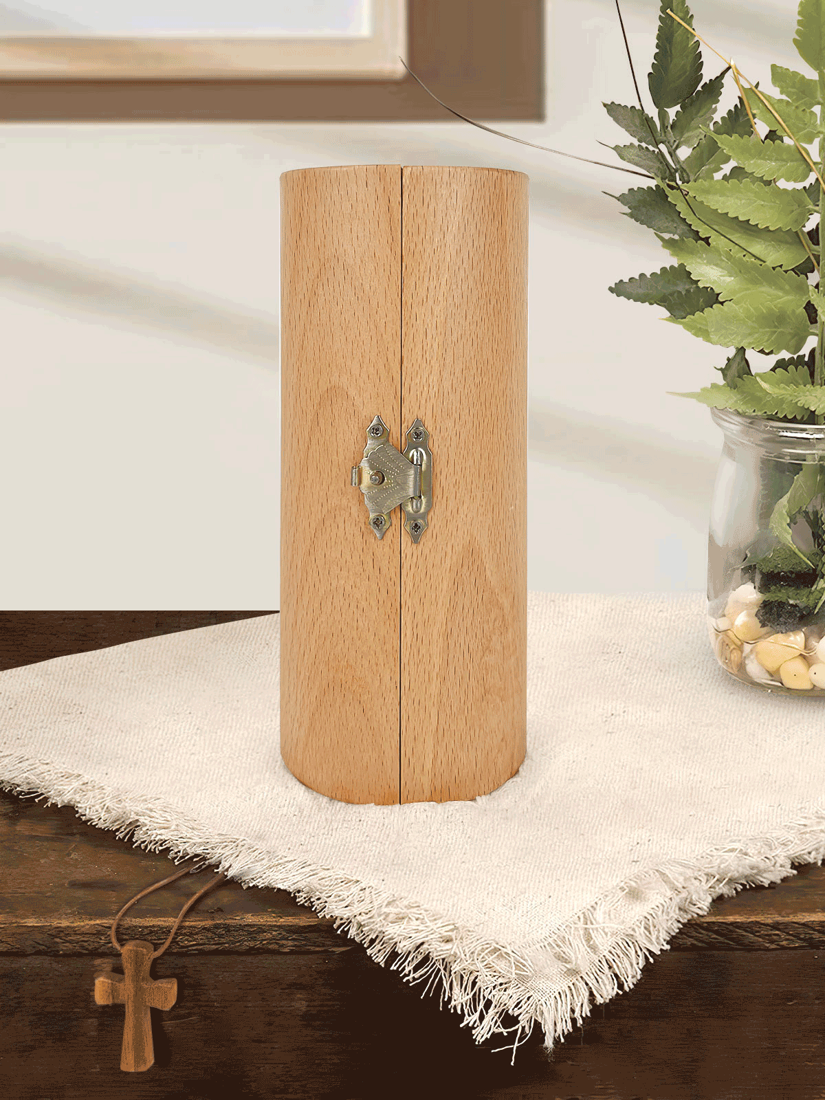 To Our Pastor - Personalized Openable Wooden Cylinder Sculpture of Jesus Christ