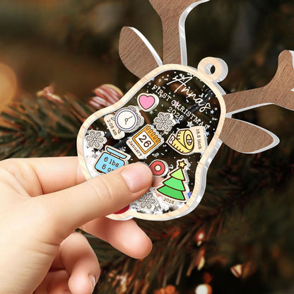 Baby First Christmas - Personalized 3 Layered Christmas Shaker Ornament