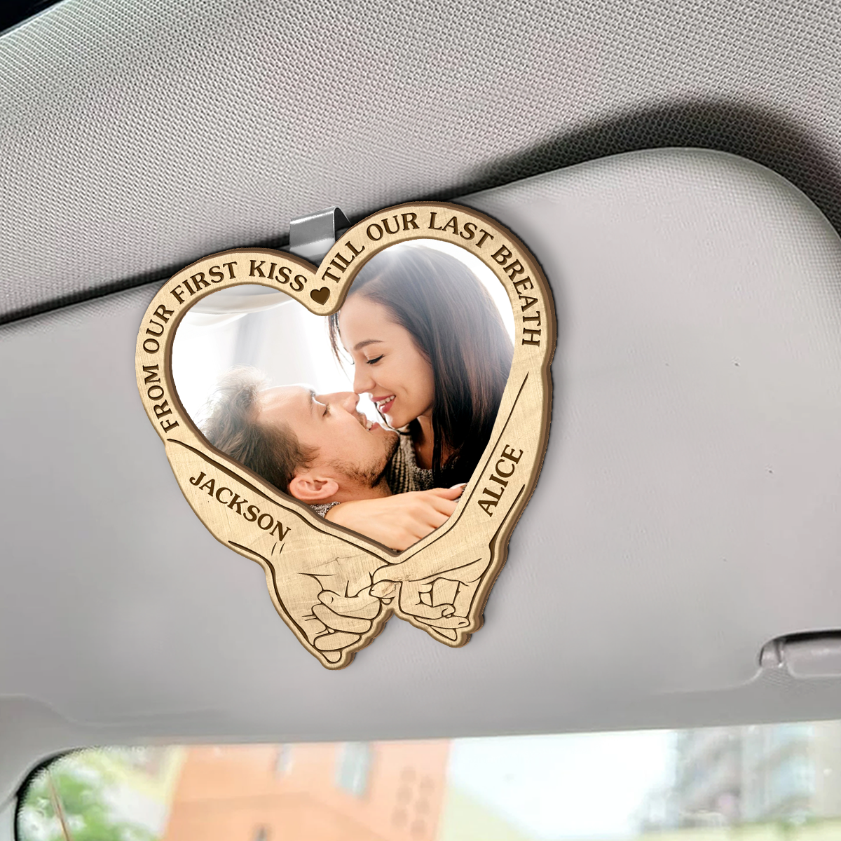 From Our First Kiss Till Our Last Breath - Personalized Car Visor Clip