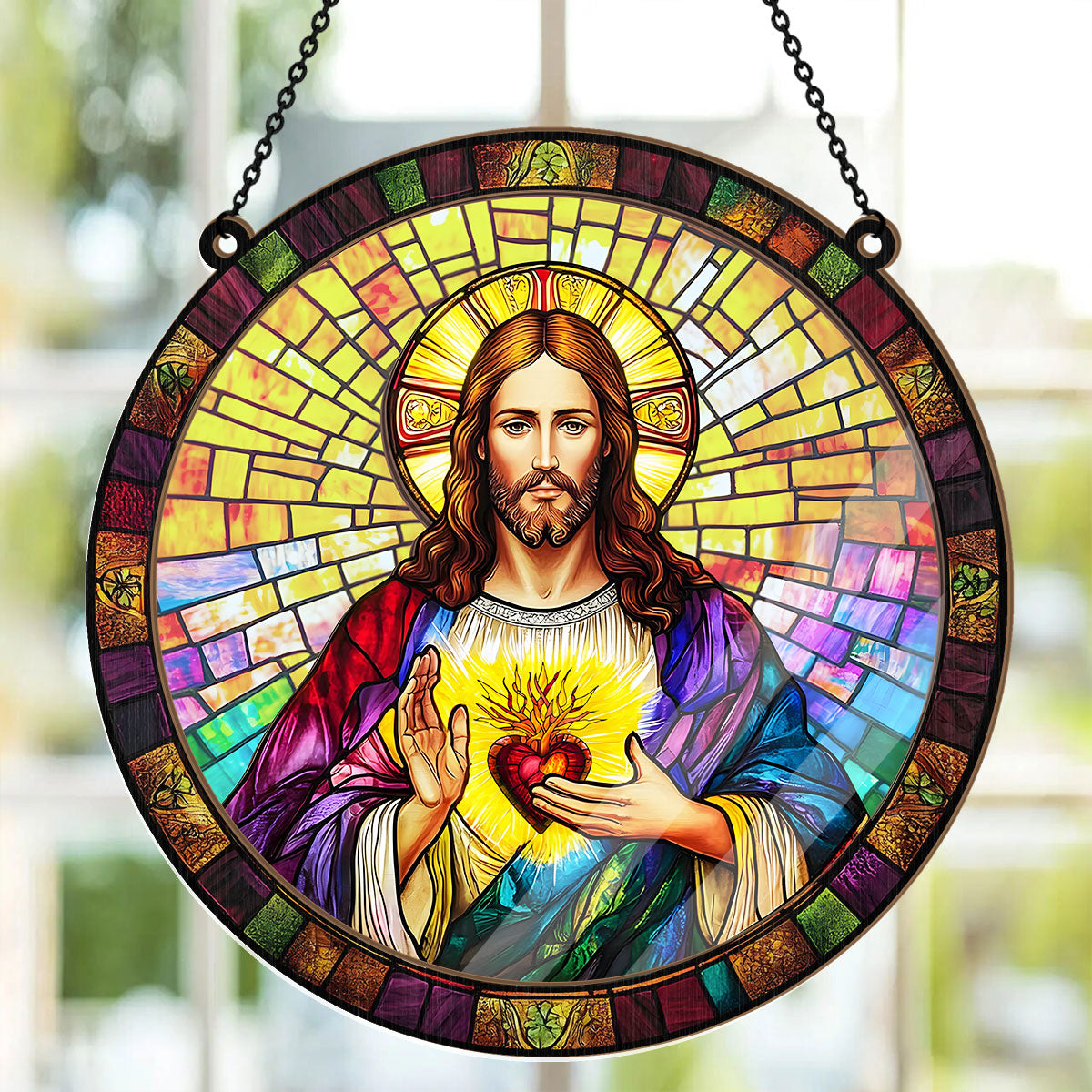 Sacred Heart Of Jesus -  Window Hanging Suncatcher