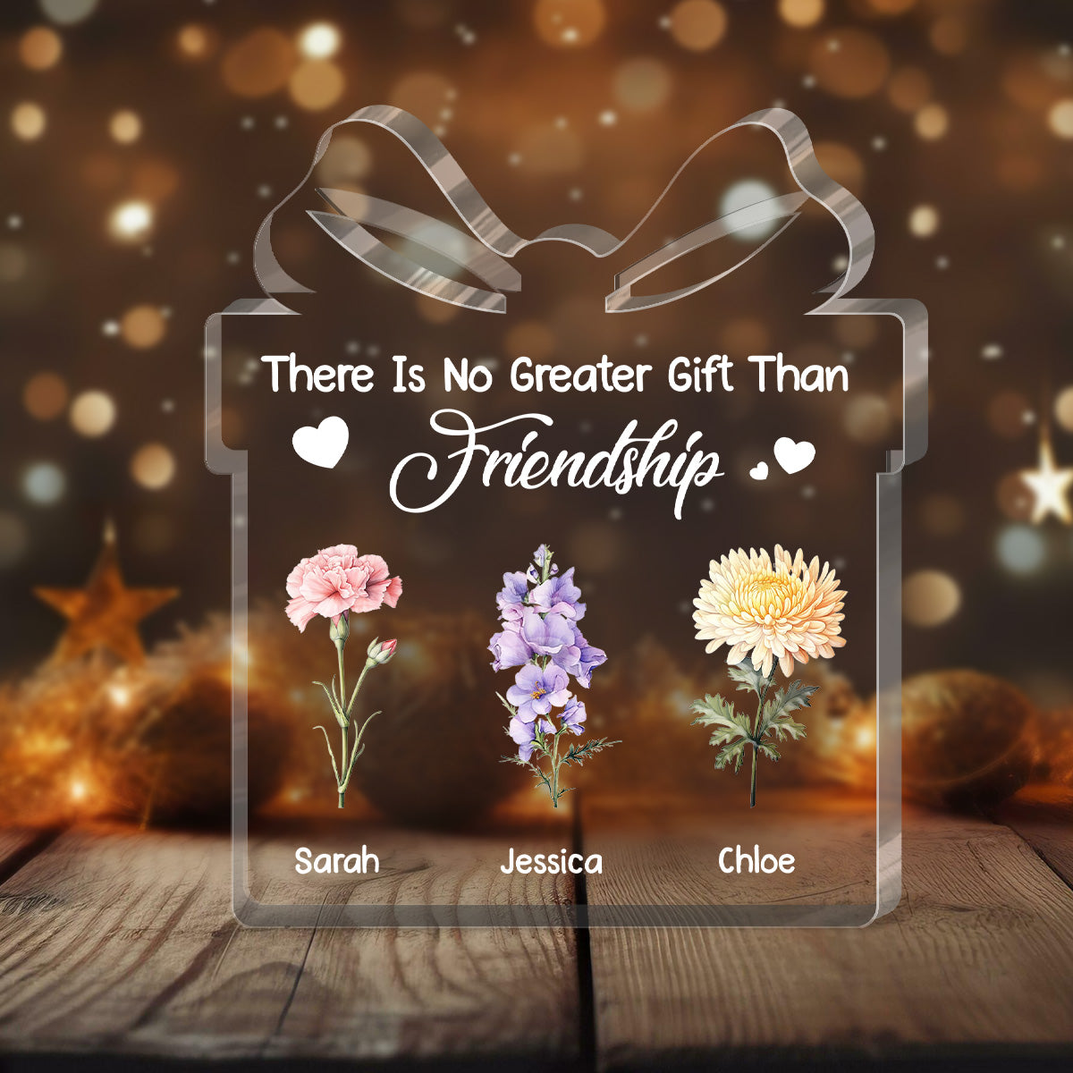 There Is No Greater Gift Than Friendship - Personalized Custom Shaped Squared Acrylic Plaque FCAPPLETN2062M