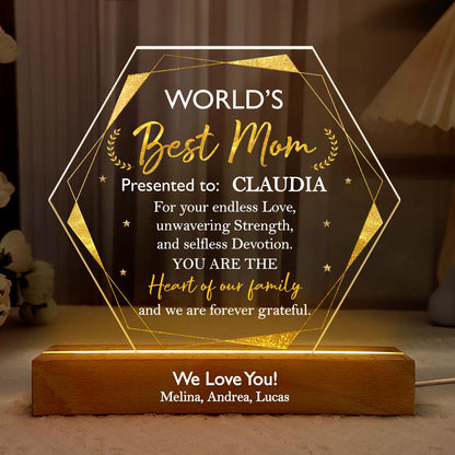 Best Mom Ever Award  - Personalized Acrylic Plaque Night Light