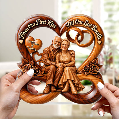From Our First Kiss Till Our Last Breath - Personalized Custom Shaped Acrylic Plaque