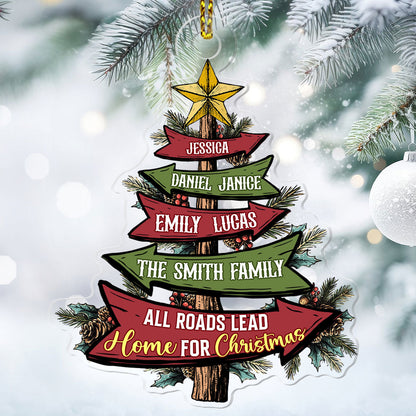 All Roads Lead Home For Christmas - Personalized 1-Side Acrylic Ornament