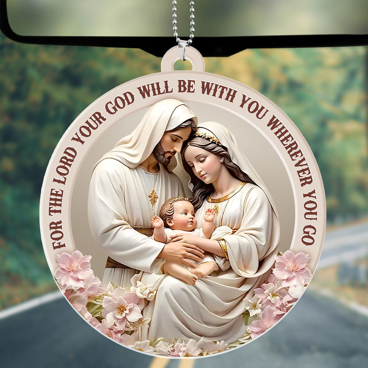 God Is With You Wherever You Go - 1-Side Car Acrylic Hanging Ornament