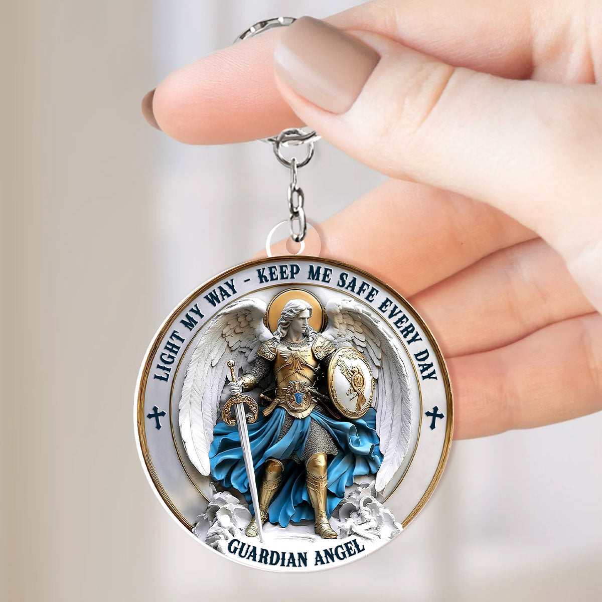 Guardian Angel Keep Me Safe Every Day - Personalized Acrylic Keychain