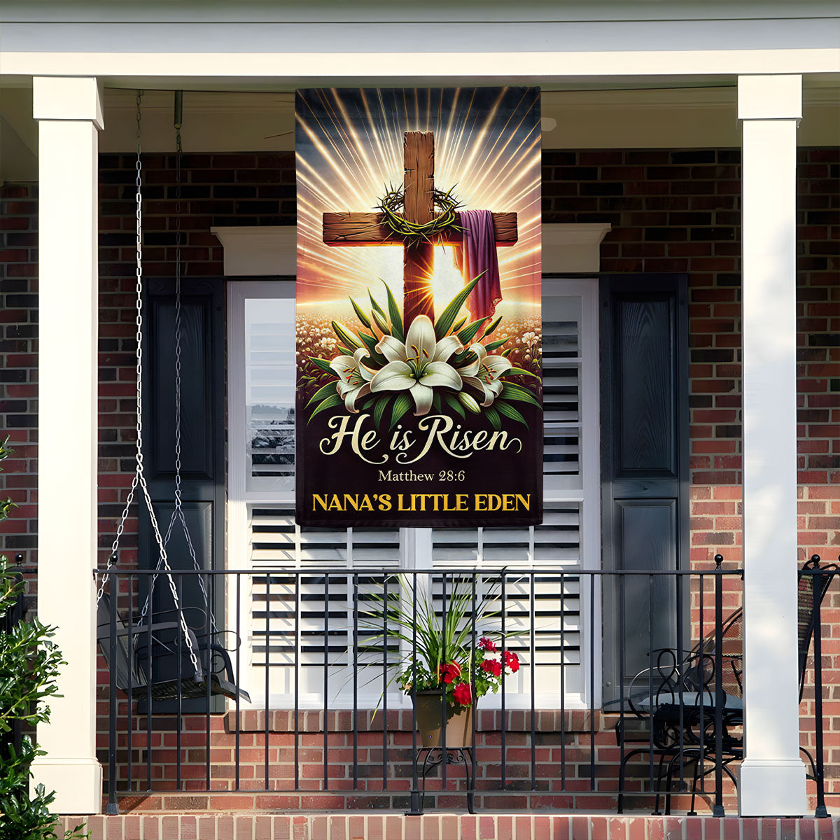 He Is Risen - Personalized Garden Flag