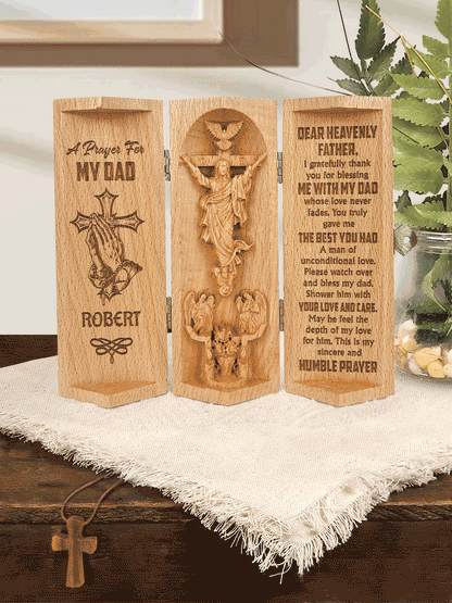 A Prayer For My Dad - Personalized Wooden Cylinder Sculpture