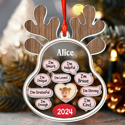 I'm Brave I'm Kind - Personalized 3 Layered Christmas Shaker Ornament