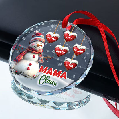 Christmas Snowman Mom Grandma - Personalized Custom Glass Ornament FCURGOPLEHA2733D