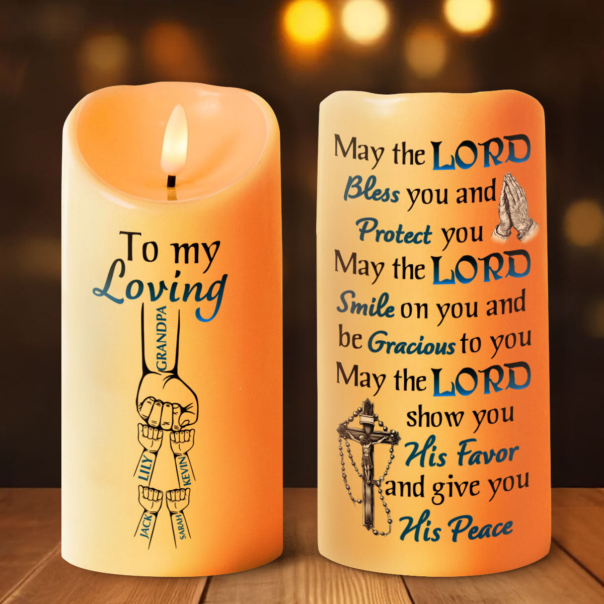 To My Loving Dad Grandpa Uncle - Personalized Flameless LED Candle