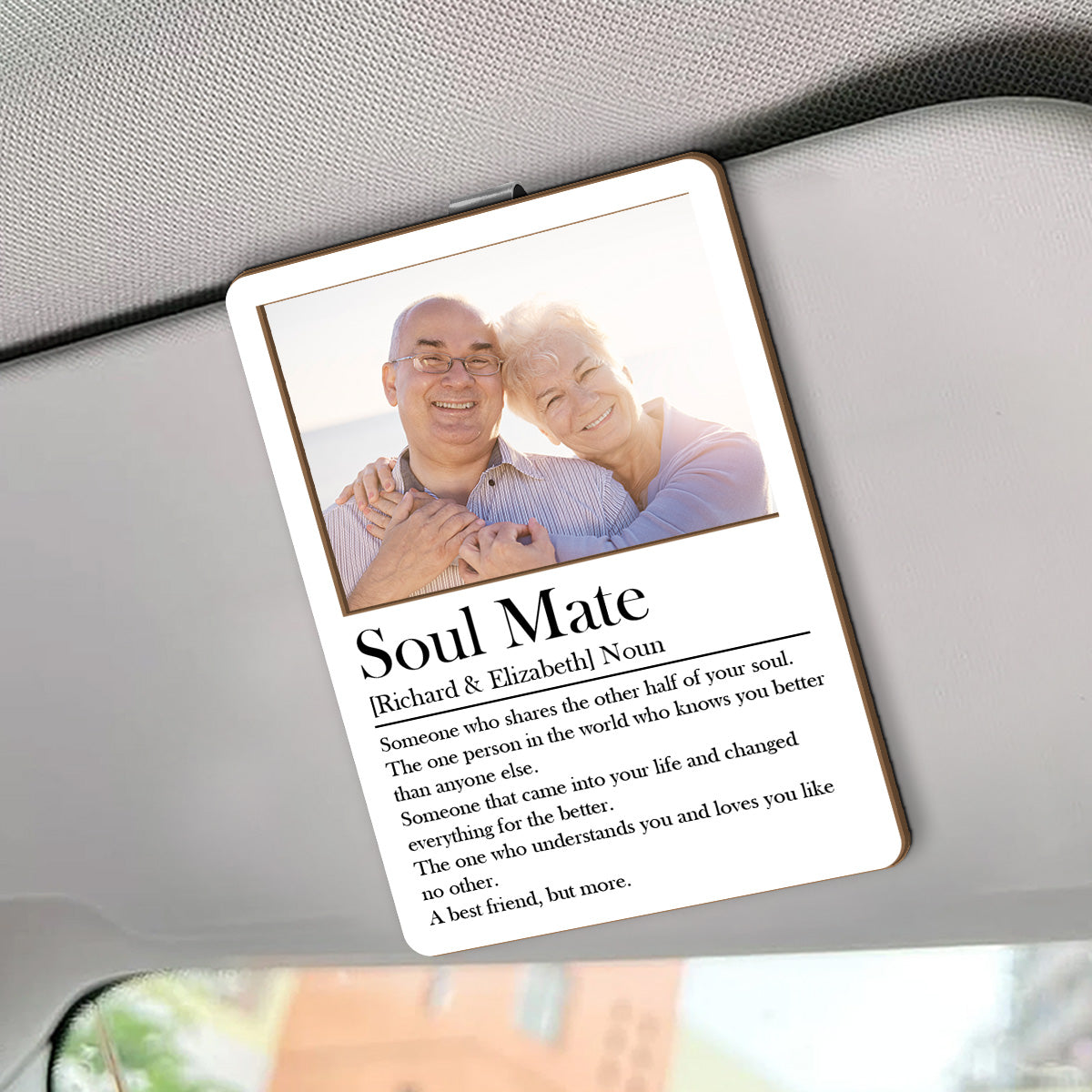 Soulmate Definition Couple - Personalized Car Visor Clip