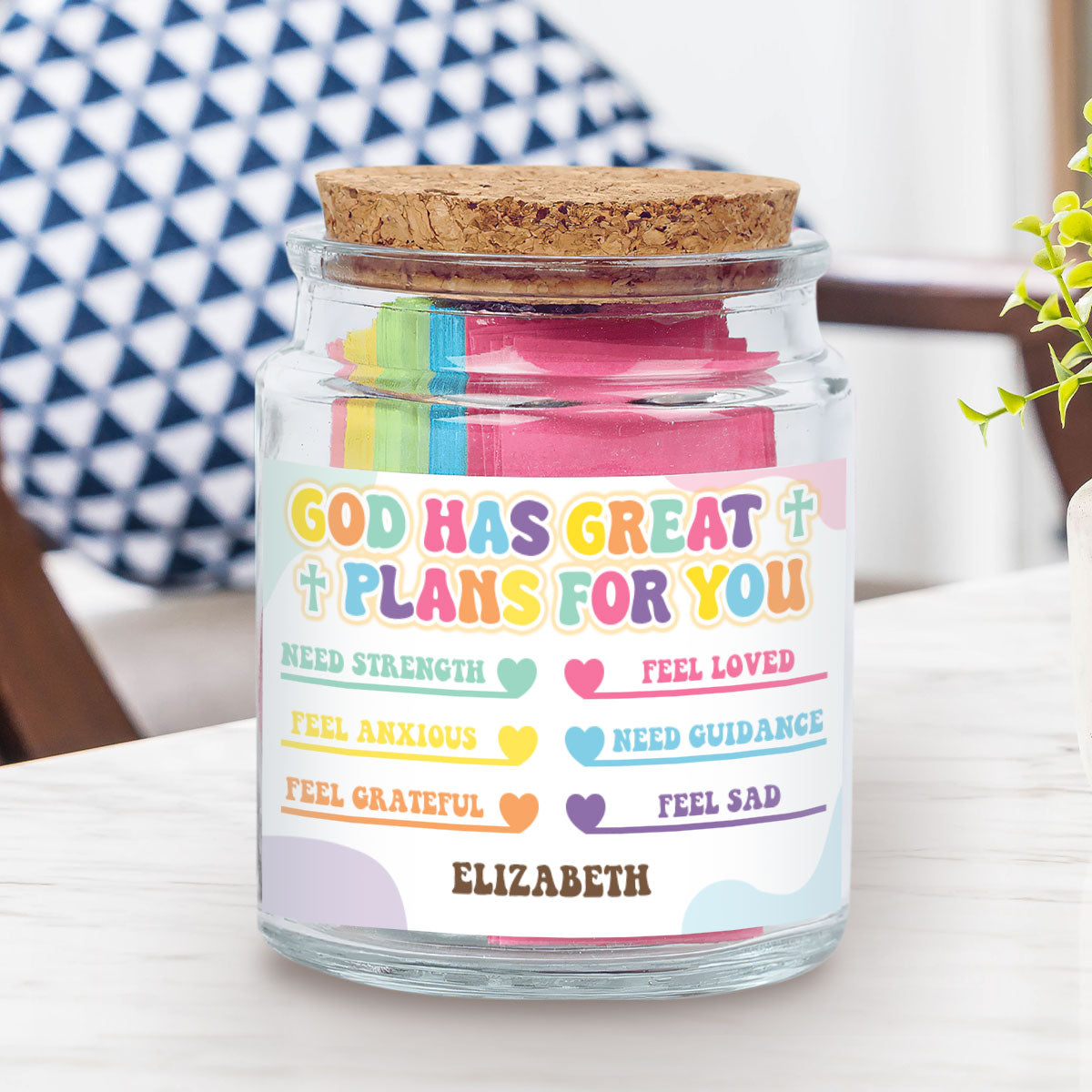 God Has Great Plans For You - Personalized Bible Verse Jar For Kids