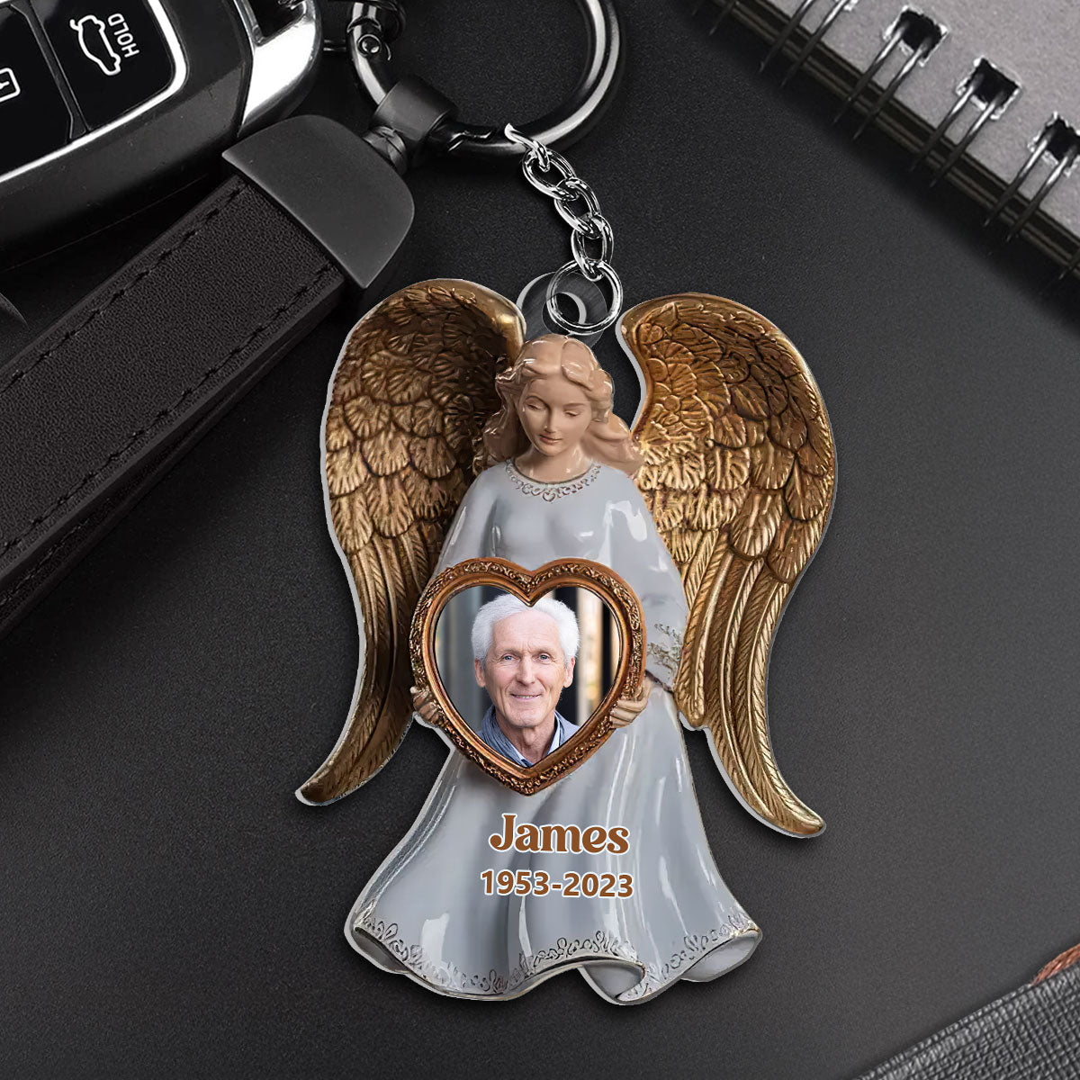 On Angel’s Wings - Personalized Acrylic Keychain