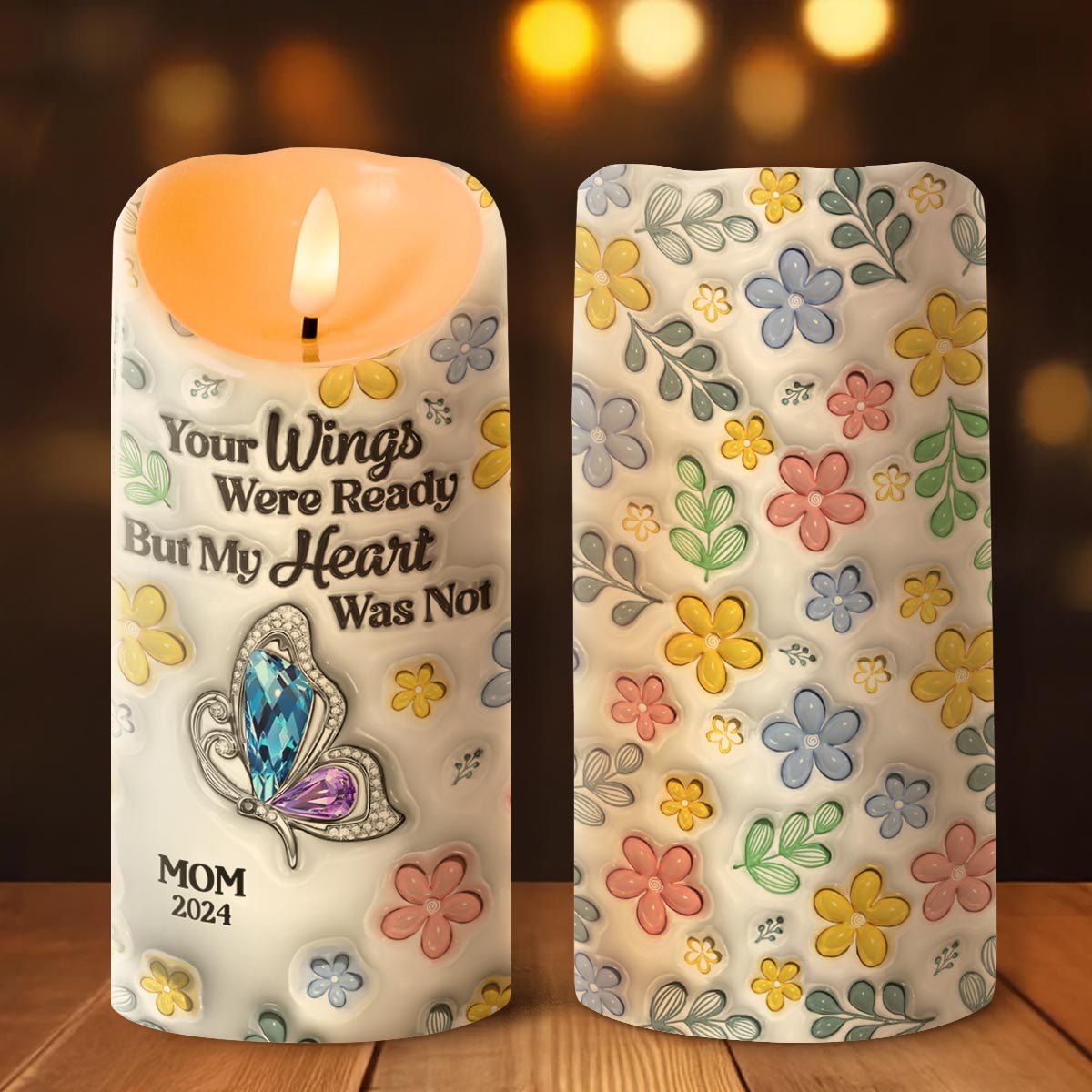 Your Wings Were Ready But My Heart Was Not - Personalized Flameless LED Candle