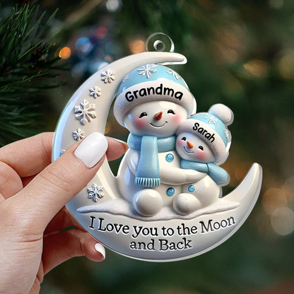 Grandma & Me Moonlight Snuggle - Personalized 1-Layer Acrylic Ornament