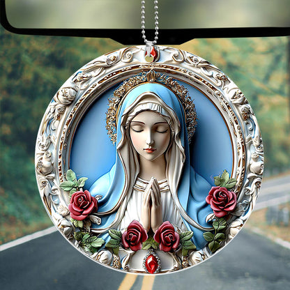 Virgin Mary - Personalized 1-Side Car Acrylic Hanging Ornament