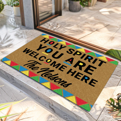 Christian Welcome Holy Spirit - Personalized Doormat