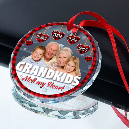 Grandkids Melt My Heart - Personalized Custom Glass Ornament FCURGOPLEHA2718M