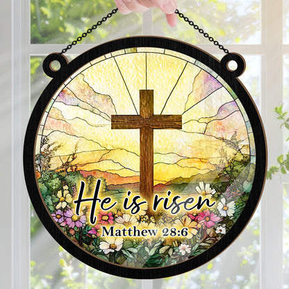 Flower Cross Christian Easter - Window Hanging Suncatcher