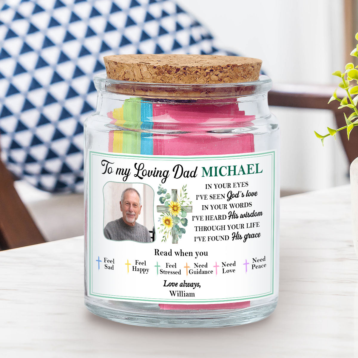 Blessed Dad - Personalized Bible Verse Jar For Dad