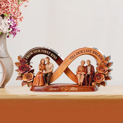 From Our First Kiss Till Our Last Breath - Personalized Custom Shaped Acrylic Plaque