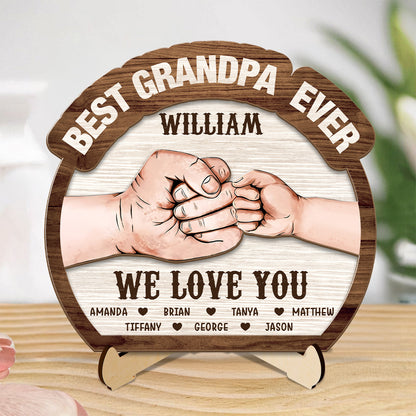 Best Dad Ever - Personalized 2-Layered Wooden Plaque