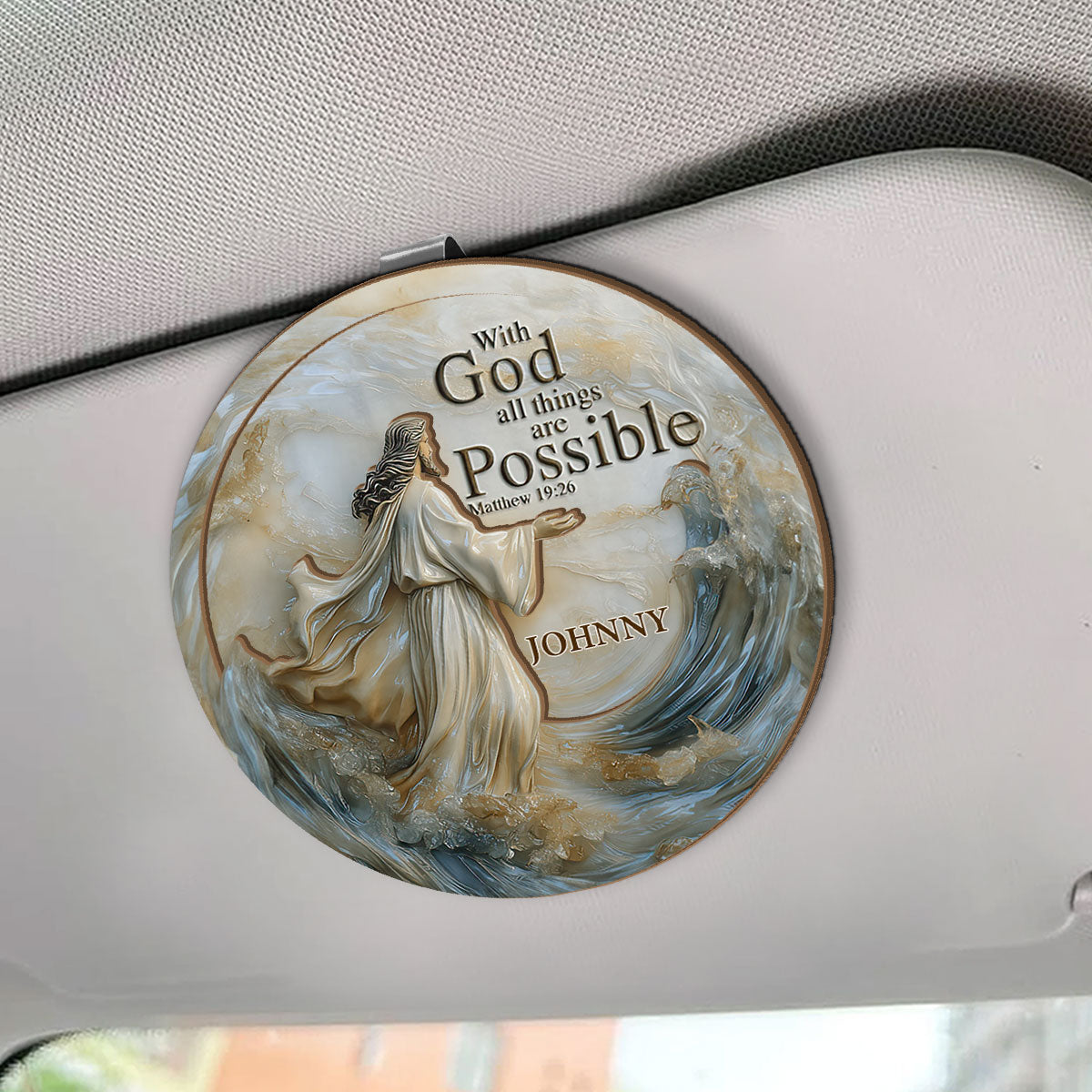 With God All Things Are Possible - Personalized Car Visor Clip