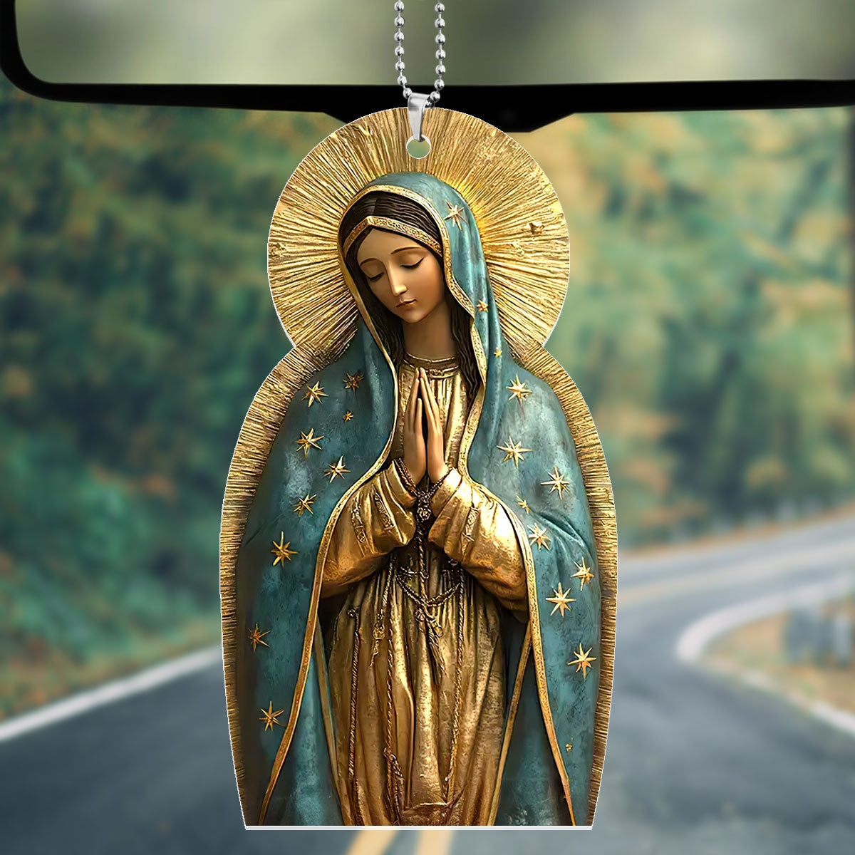 Vintage Style Virgin Mary - 1-Side Car Acrylic Hanging Ornament