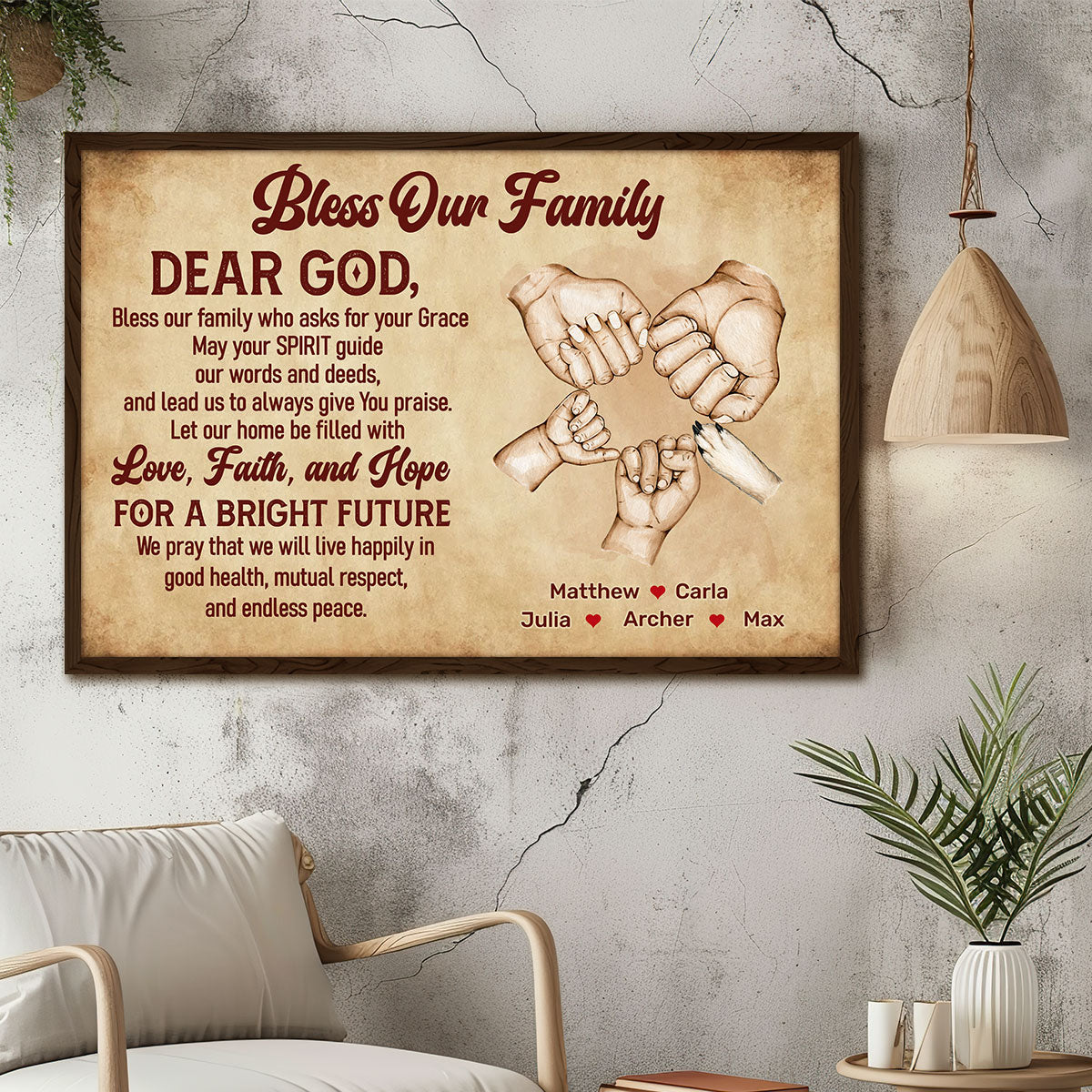 Bless Our Family - Personalized Poster