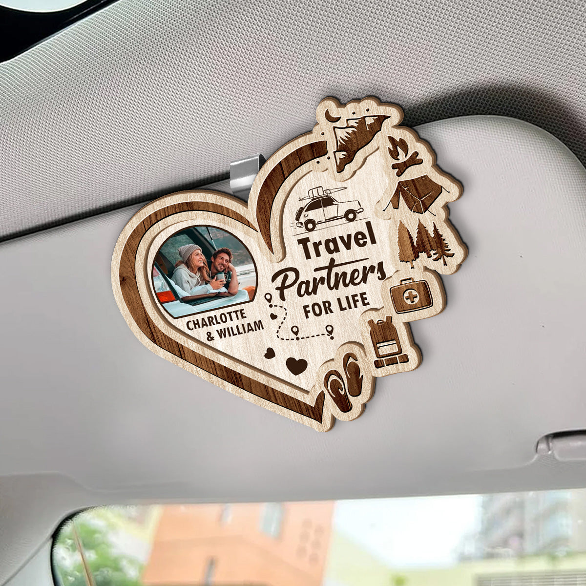 Travel Partners For Life - Personalized Car Visor Clip FCCVCLETN2089M