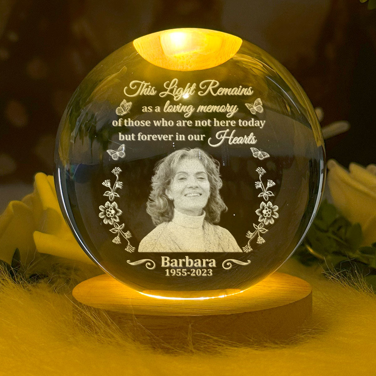 You Are Forever In Our Hearts - Personalized Crystal Ball Night Light