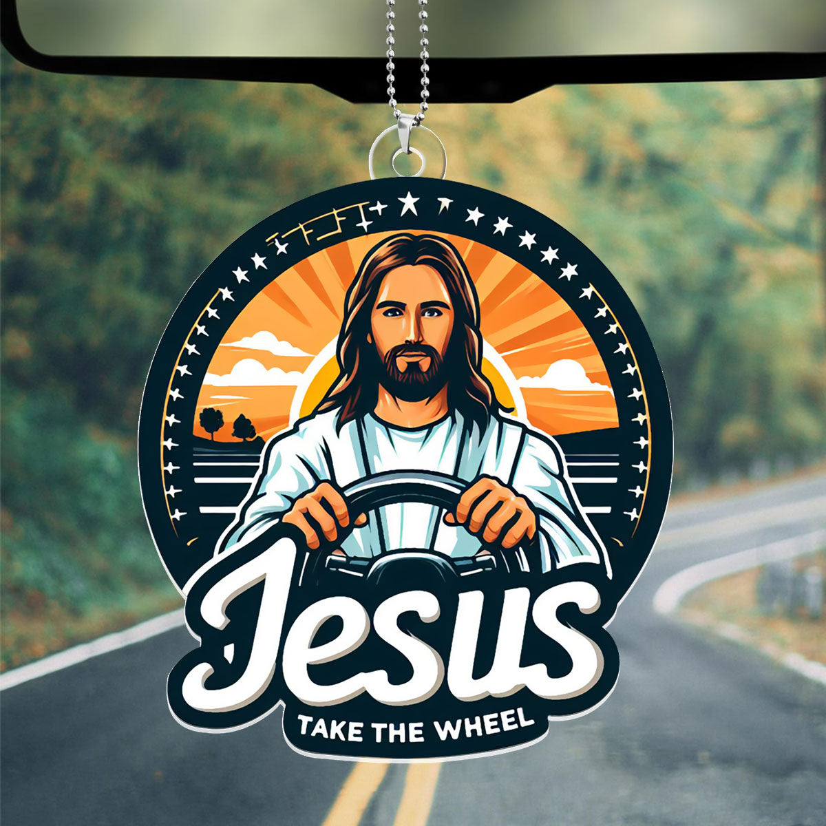 Jesus Take The Wheel - Personalized Car Acrylic Hanging Ornament