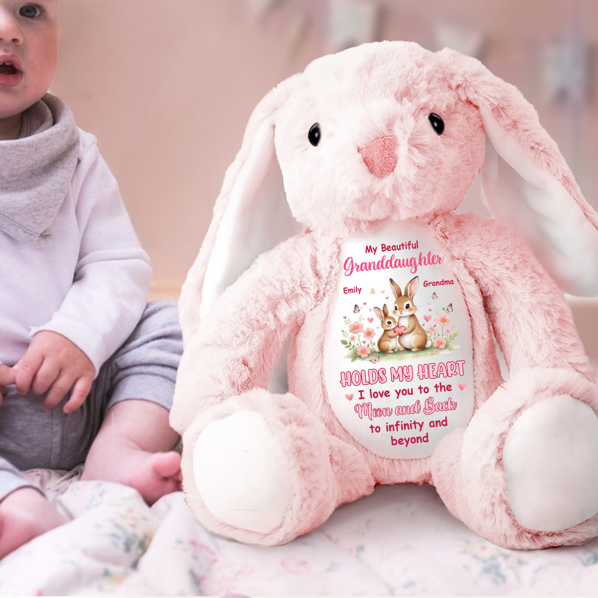 To My Grandkid - Personalized Stuffed Bunny