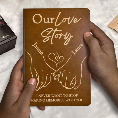 Our Love Story - Personalized Leather Cover Notebook