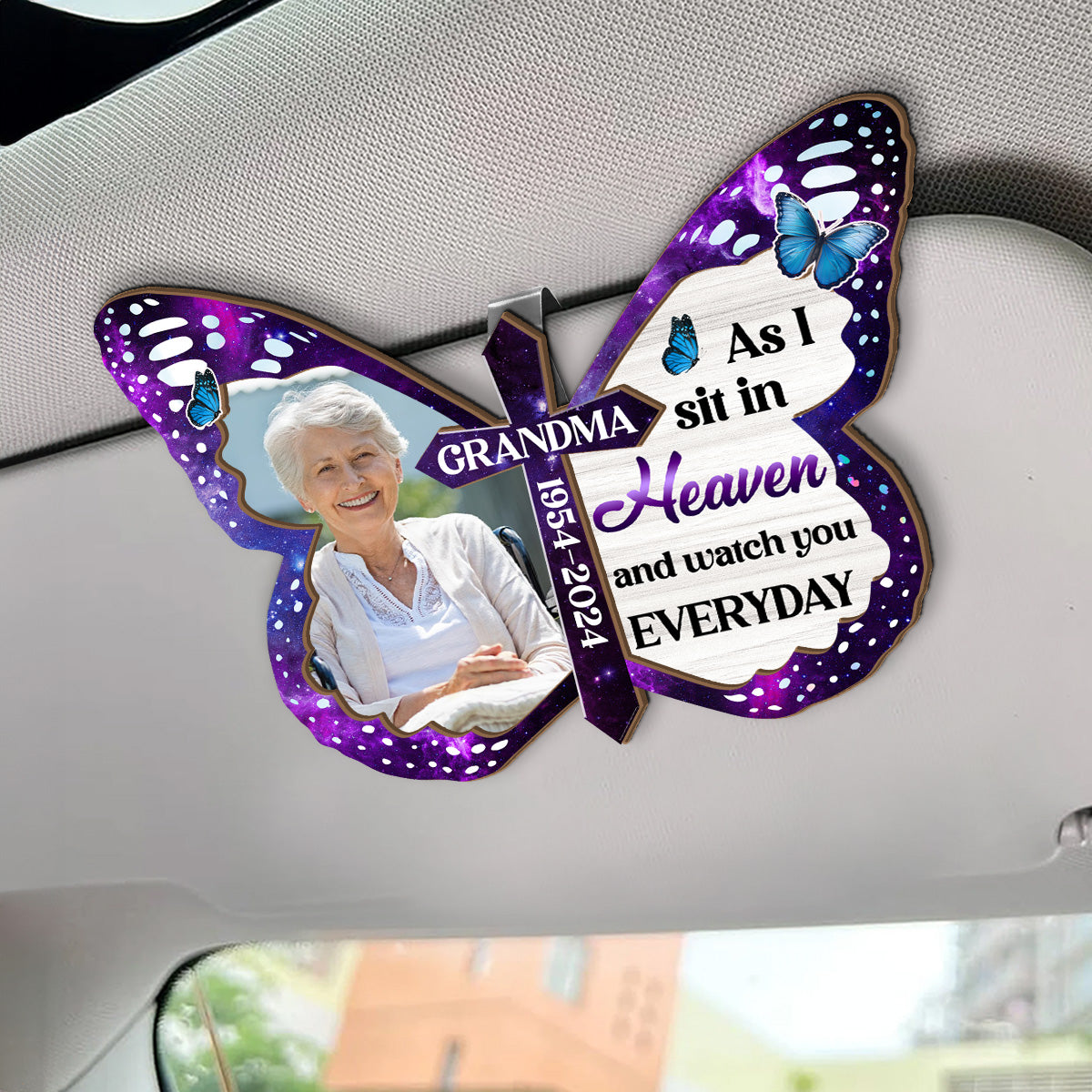 As I Sit In Heaven Memorial - Personalized Car Visor Clip FCCVCLETN2218L