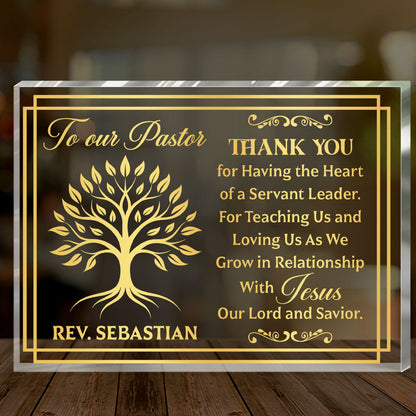 Pastor We Appreciate You - Personalized Custom Shaped Squared Acrylic Plaque