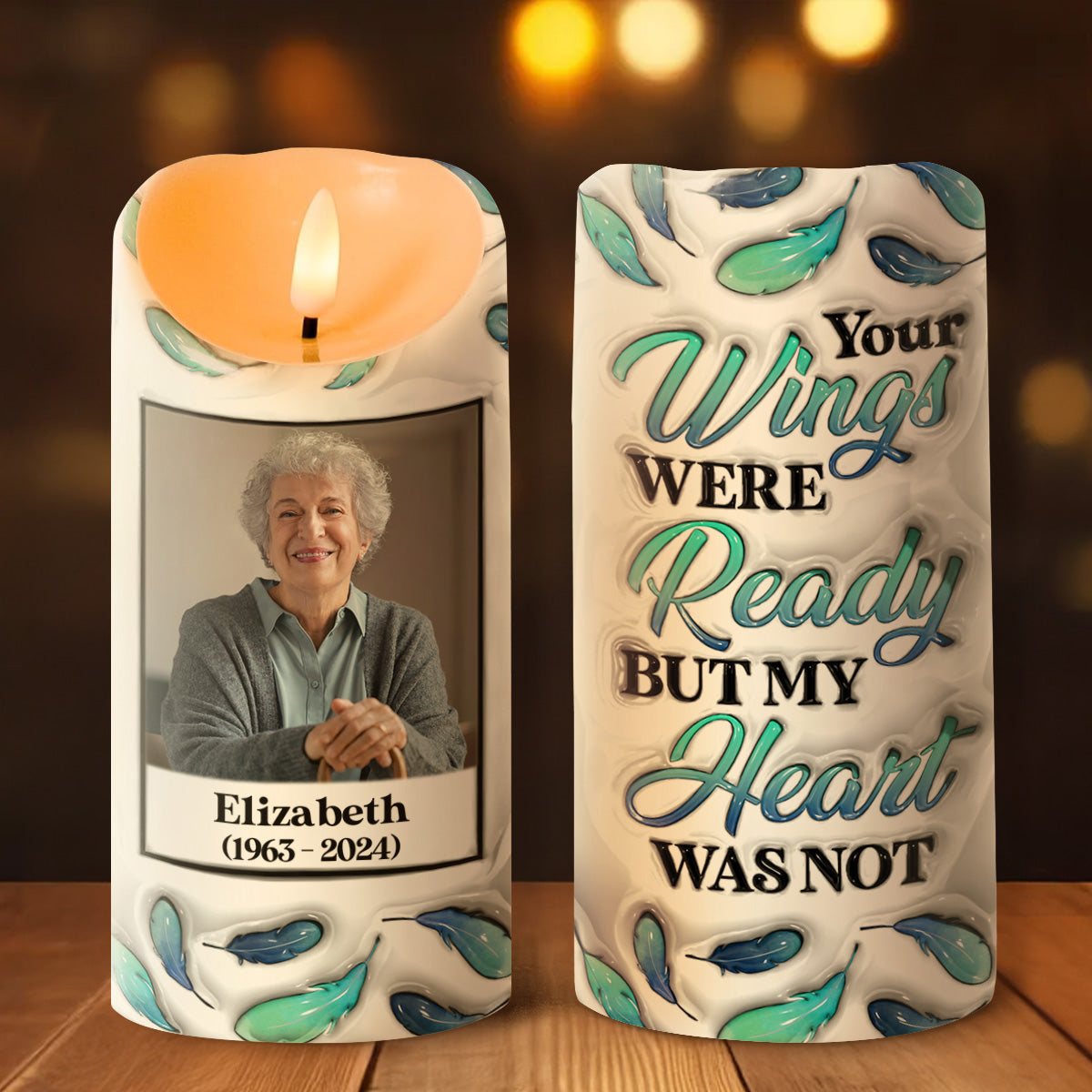 Your Wings Were Ready But My Heart Was Not - Personalized Flameless LED Candle