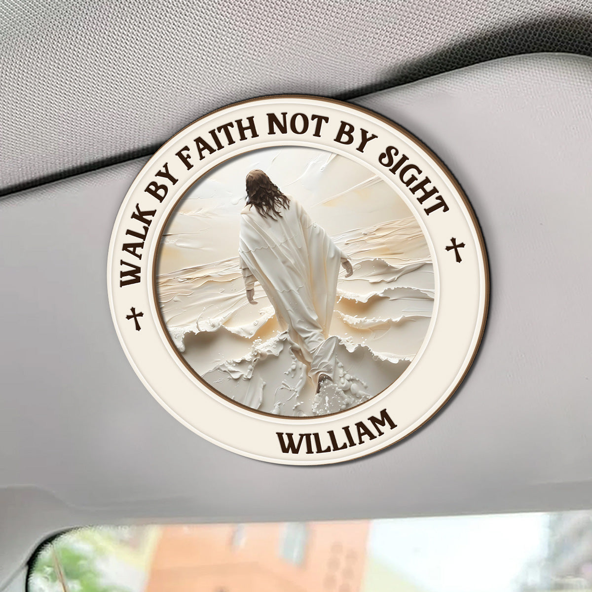 Walk By Faith Not By Sight - Personalized Car Visor Clip