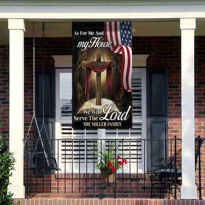 We Will Serve The Lord - Personalized Garden Flag