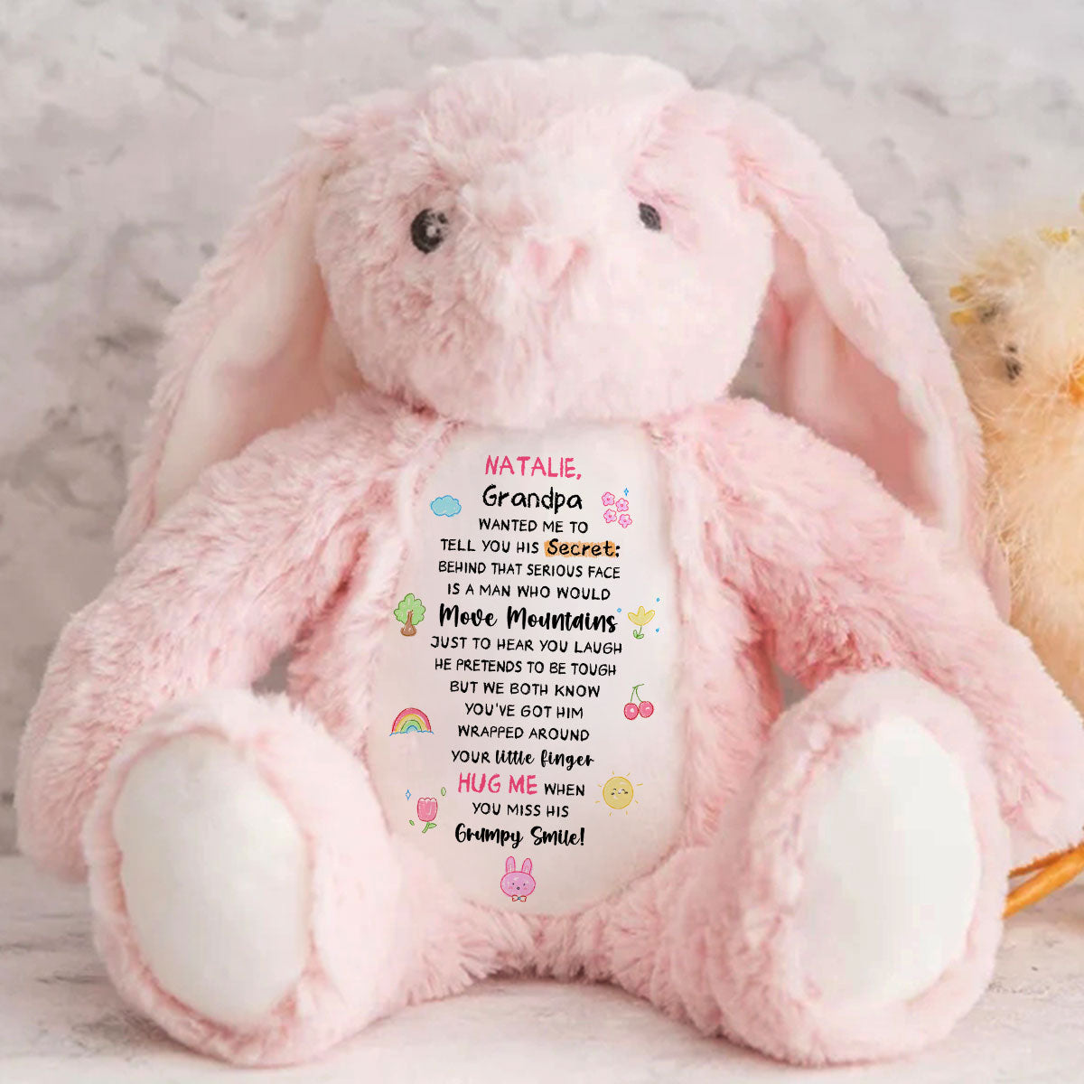 Grandpa Wants To Tell You - Personalized Stuffed Bunny