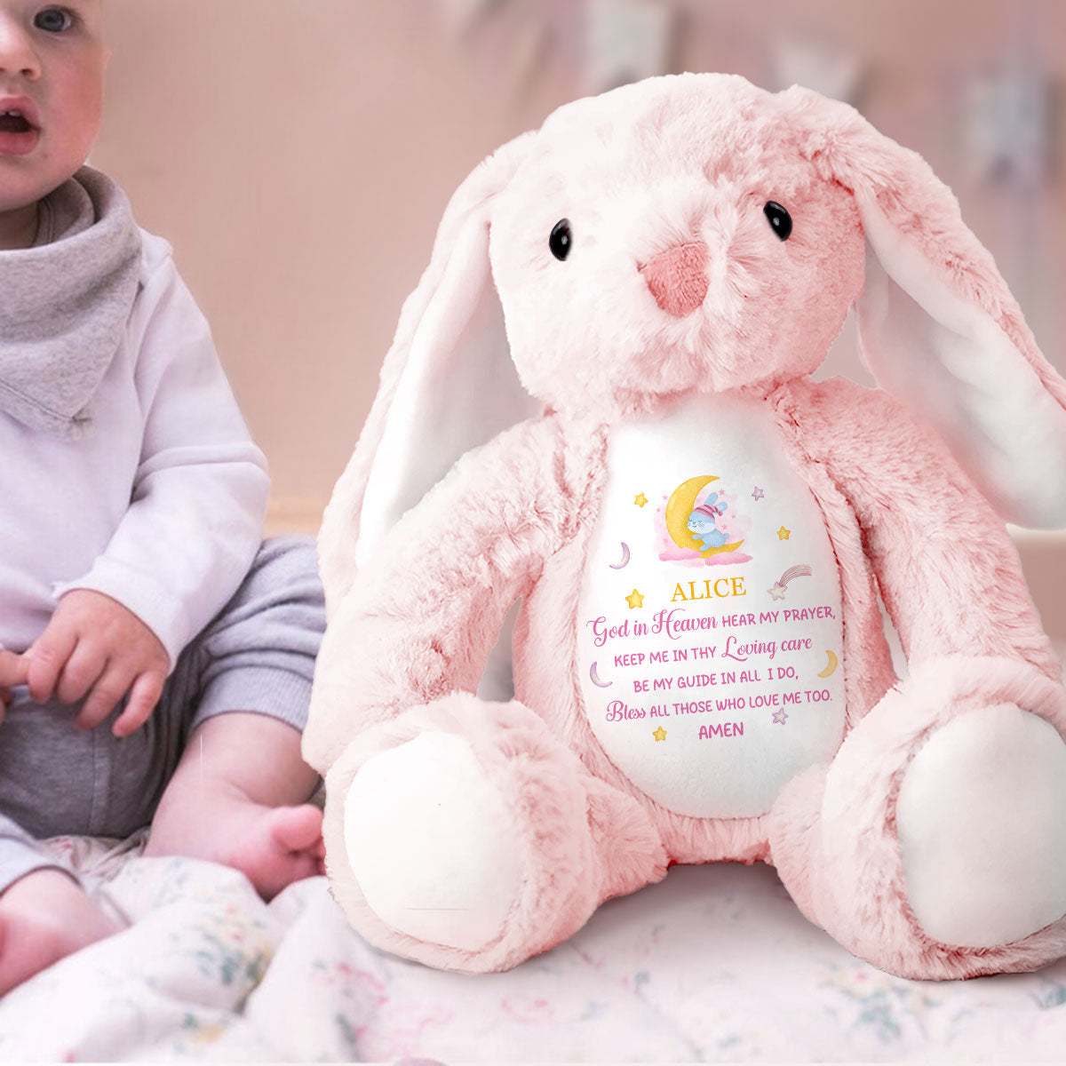 Kid's Prayers Everyday - Personalized Stuffed Bunny