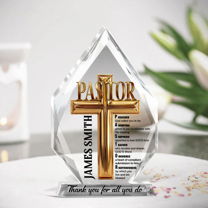 To My Pastor - Personalized Custom Shaped Squared Acrylic Plaque
